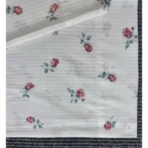 Vintage Cannon Rose Floral Standard Pillowcases Pair White Pink Cottagecore 80s